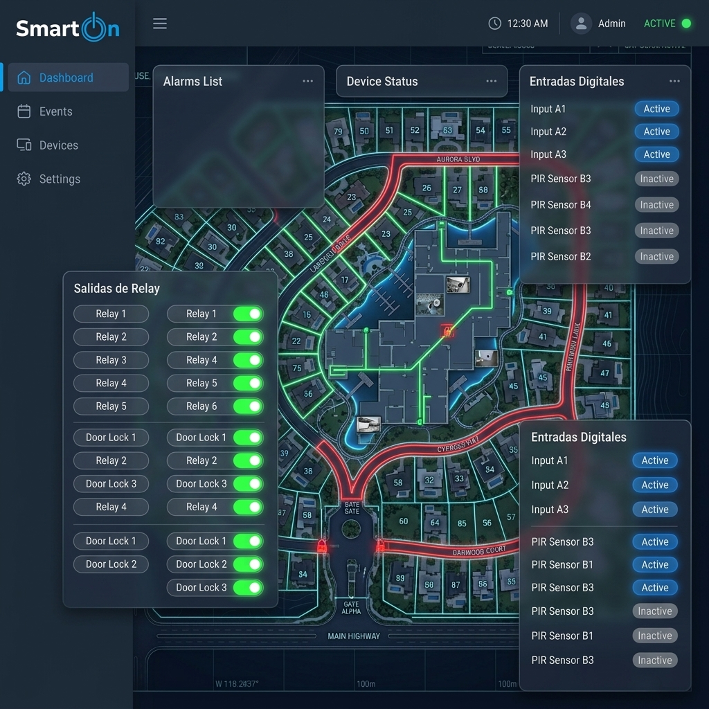 SmartOn Dashboard Web Mímico